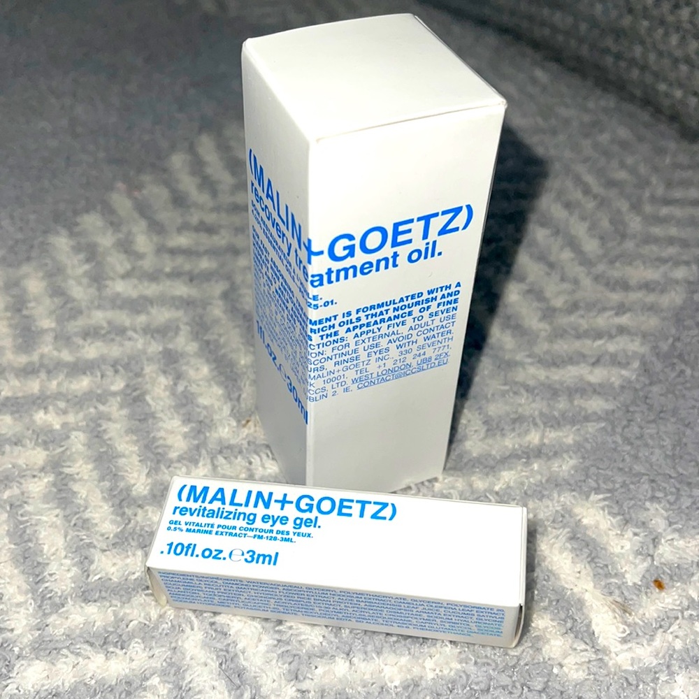 Malin-Goetz Recovery Treatment Oil 1fl oz + Revitalizing Eye Gel .10 fl oz